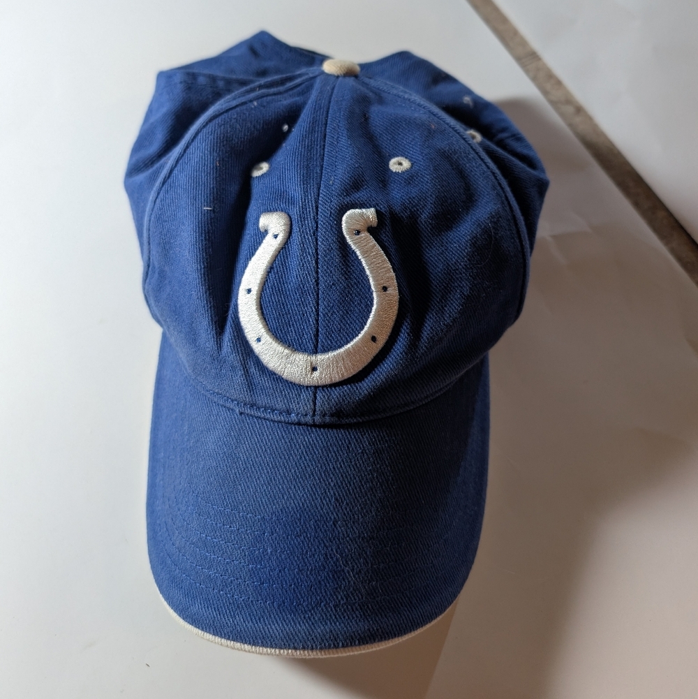 Indianapolis Colts Hat Cap Strap Back Blue NFL Basic Logo Cotton Preowned